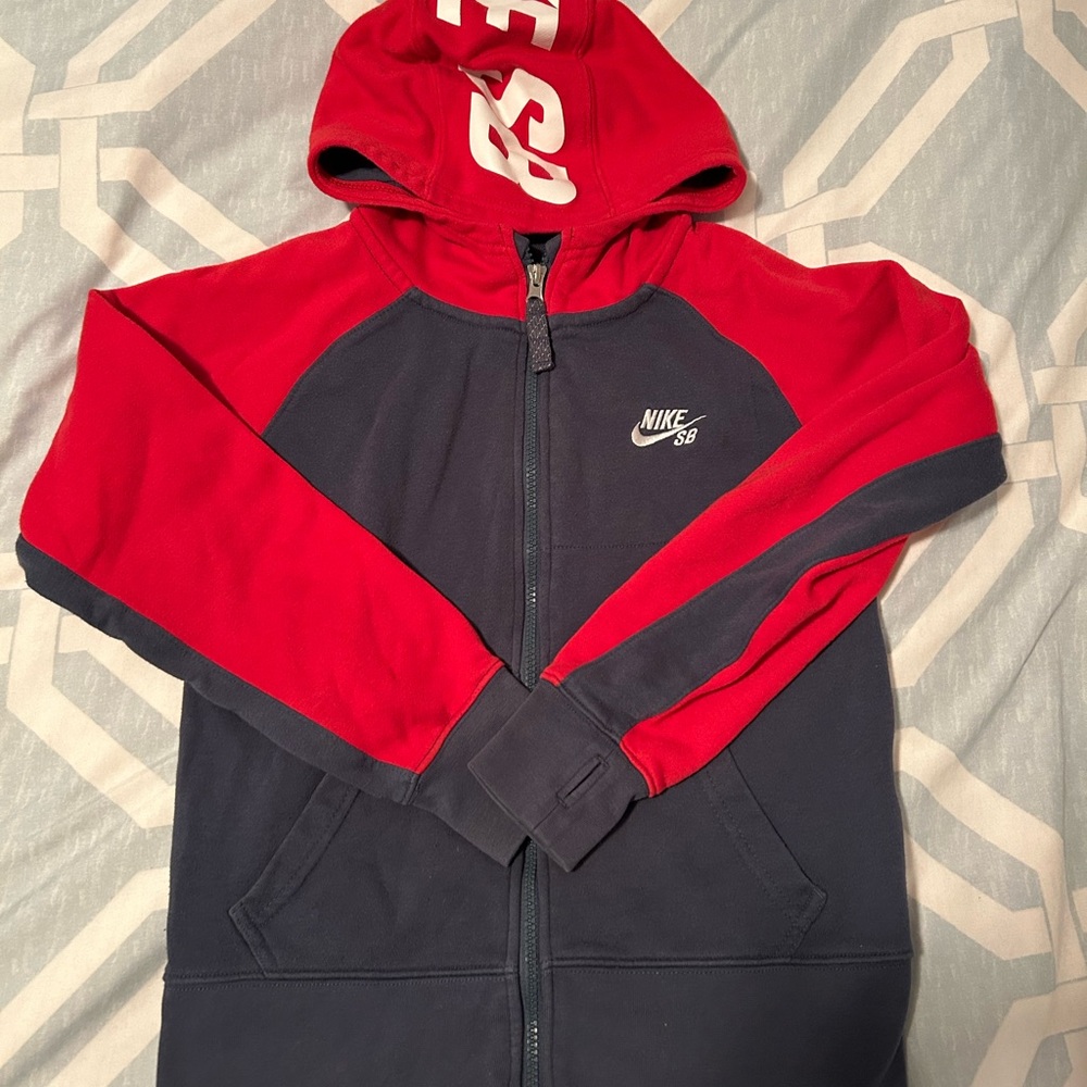 Nike Red and Black Hooded Jacket Dynamic Sport Design